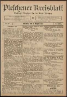 Pleschener Kreisblatt: Amtlicher Anzeiger für den Kreis Pleschen 1907.08.21 Jg.55 Nr67