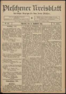 Pleschener Kreisblatt: Amtlicher Anzeiger für den Kreis Pleschen 1907.09.25 Jg.55 Nr77