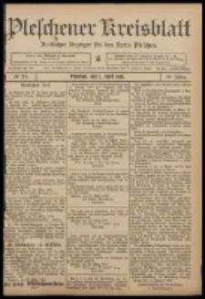 Pleschener Kreisblatt: Amtlicher Anzeiger f&uuml;r den Kreis Pleschen 1908.04.01 Jg.56 Nr27