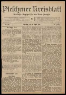 Pleschener Kreisblatt: Amtlicher Anzeiger f&uuml;r den Kreis Pleschen 1908.04.08 Jg.56 Nr29