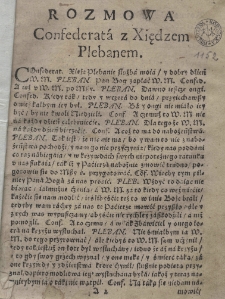 Rozmowa confederata z Xiędzem plebanem