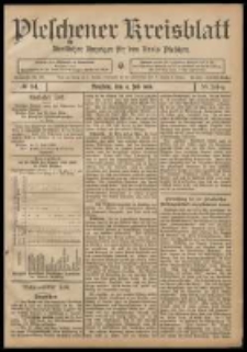 Pleschener Kreisblatt: Amtlicher Anzeiger für den Kreis Pleschen 1908.07.04 Jg.56 Nr54