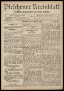 Pleschener Kreisblatt: Amtlicher Anzeiger f&uuml;r den Kreis Pleschen 1908.09.05 Jg.56 Nr72