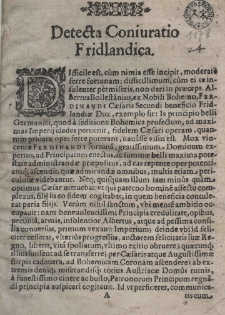 Detecta coniuratio Fridlanica