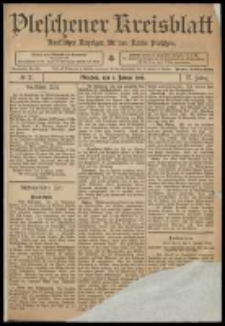Pleschener Kreisblatt: Amtlicher Anzeiger f&uuml;r den Kreis Pleschen 1909.01.06 Jg.57 Nr2