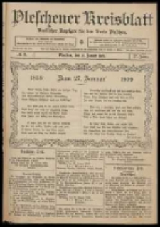 Pleschener Kreisblatt: Amtlicher Anzeiger f&uuml;r den Kreis Pleschen 1909.01.27 Jg.57 Nr8
