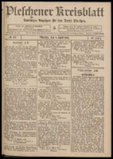 Pleschener Kreisblatt: Amtlicher Anzeiger für den Kreis Pleschen 1909.04.03 Jg.57 Nr27