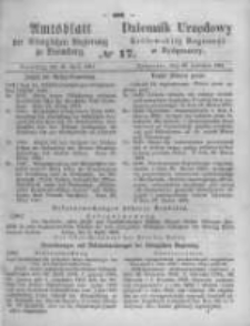 Amtsblatt der K&ouml;niglichen Preussischen Regierung zu Bromberg. 1861.04.26 No.17