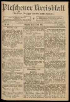 Pleschener Kreisblatt: Amtlicher Anzeiger f&uuml;r den Kreis Pleschen 1909.07.21 Jg.57 Nr58