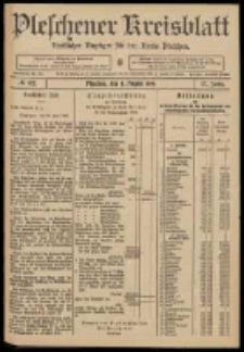 Pleschener Kreisblatt: Amtlicher Anzeiger f&uuml;r den Kreis Pleschen 1909.08.04 Jg.57 Nr62