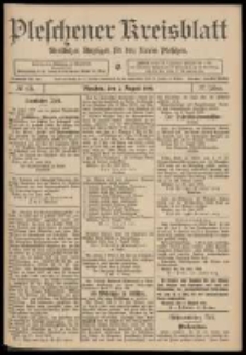 Pleschener Kreisblatt: Amtlicher Anzeiger f&uuml;r den Kreis Pleschen 1909.08.07 Jg.57 Nr63