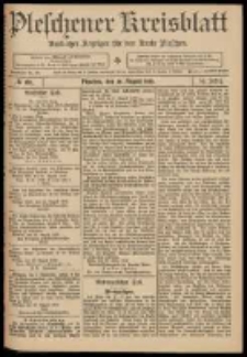 Pleschener Kreisblatt: Amtlicher Anzeiger f&uuml;r den Kreis Pleschen 1909.08.28 Jg.57 Nr69