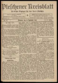 Pleschener Kreisblatt: Amtlicher Anzeiger für den Kreis Pleschen 1909.09.25 Jg.57 Nr77