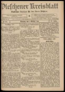 Pleschener Kreisblatt: Amtlicher Anzeiger für den Kreis Pleschen 1909.10.02 Jg.57 Nr79