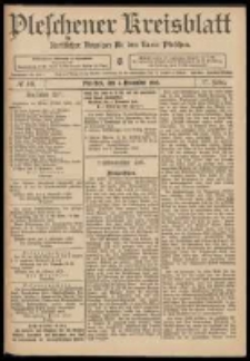 Pleschener Kreisblatt: Amtlicher Anzeiger für den Kreis Pleschen 1909.11.06 Jg.57 Nr89