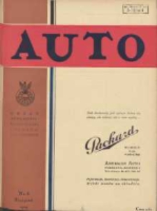Auto: ilustrowane czasopismo sportowo-techniczne: organ Automobilklubu Polski oraz Klub&oacute;w Afiliowanch: revue sportive et technique de l' automobile: organe officiel de l'Automobile-Club de Pologne et des clubs afili&eacute;s 1929 sierpień R.8 Nr8