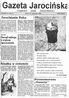 Gazeta Jarocińska 1993.10.29 Nr43(161)