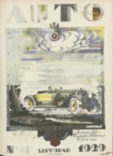Auto: ilustrowane czasopismo sportowo-techniczne: organ Automobilklubu Polski oraz Klub&oacute;w Afiliowanch: revue sportive et technique de l' automobile: organe officiel de l'Automobile-Club de Pologne et des clubs afili&eacute;s 1929 listopad R.8 Nr11