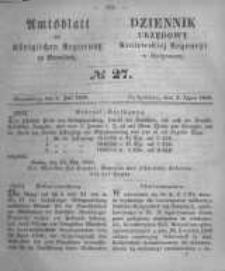 Amtsblatt der Königlichen Preussischen Regierung zu Bromberg. 1858.07.02 No.27