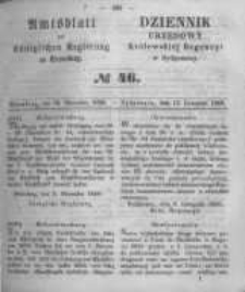 Amtsblatt der K&ouml;niglichen Preussischen Regierung zu Bromberg. 1858.11.12 No.46