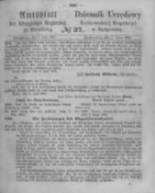 Amtsblatt der K&ouml;niglichen Preussischen Regierung zu Bromberg. 1865.07.07 No.27