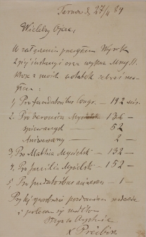 List ks. Bernarda Preibisza z 27.II.1884