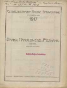 Sprawozdanie Banku Włościańskiego w Poznaniu z Czynności w Roku 1917. R. 45