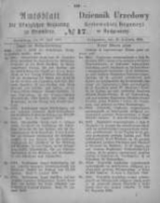 Amtsblatt der K&ouml;niglichen Preussischen Regierung zu Bromberg. 1866.04.27 No.17