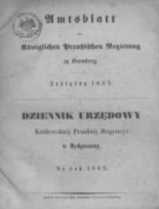 Amtsblatt der K&ouml;niglichen Preussischen Regierung zu Bromberg. 1869.01.01 No.1