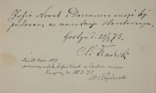 Dokument pochowania Zofii Nowak z 28.III.1873