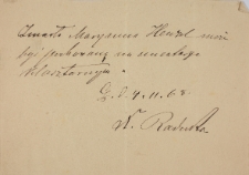 Zezwolenie na pochówek Manianny Henzel z 4.II.1868
