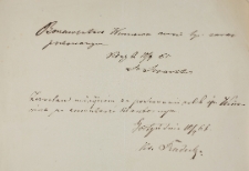 Zezwolenie na pochówek Bonawentury Winowicza z 10.IX.1865