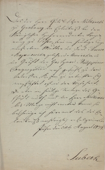 List poświęcony pochówkowi Weroniki Modliborskiej z 30.VI.1847