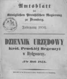 Amtsblatt der K&ouml;niglichen Preussischen Regierung zu Bromberg. 1851.01.03 No.1