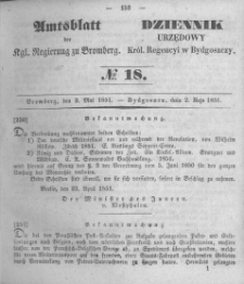 Amtsblatt der K&ouml;niglichen Preussischen Regierung zu Bromberg. 1851.05.02 No.18