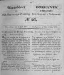 Amtsblatt der K&ouml;niglichen Preussischen Regierung zu Bromberg. 1851.07.04 No.27