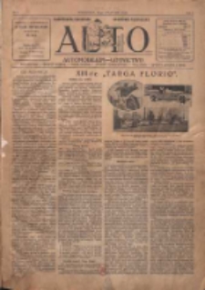 Auto: ilustrowane czasopismo sportowo-techniczne: automobilizm, lotnictwo, kolarstwo, sporty wodne, piłka nożna, sporty towarzyskie, atletyka, sporty zimowe i inne 1922.05.12 R.1 Nr1
