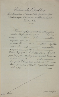 Dokument Kurii Arcybiskupiej w Poznaniu zaświadczający złożenie legatów mszalnych przez Marię hrabinę Mycielską z 31.XII.1919