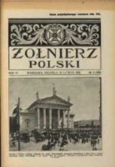 Żołnierz Polski : pismo poświęcone czynowi i doli żołnierza polskiego. R.4 1922 nr9