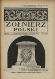 Żołnierz Polski : pismo poświęcone czynowi i doli żołnierza polskiego. R.4 1922 nr11