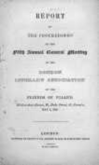 Report of the Proceedings of the Fifth Annual General Meeting of the London Literary Association of the Friends of Poland. 1837
