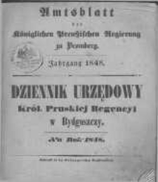Amtsblatt der K&ouml;niglichen Preussischen Regierung zu Bromberg. 1848.01.07 No.1