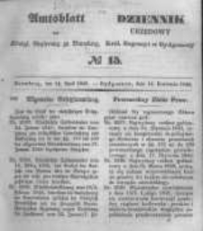 Amtsblatt der K&ouml;niglichen Preussischen Regierung zu Bromberg. 1848.04.14 No.15