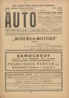 Auto: ilustrowane czasopismo sportowo-techniczne: organ Automobilklubu Polski: automobilizm, lotnictwo, sporty 1924.11.15 R.3 Nr22
