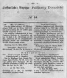 Oeffentlicher Anzeiger zum Amtsblatt No.14 der K&ouml;nigl. Preuss. Regierung zu Bromberg. 1848