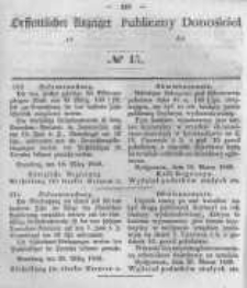 Oeffentlicher Anzeiger zum Amtsblatt No.15 der K&ouml;nigl. Preuss. Regierung zu Bromberg. 1848