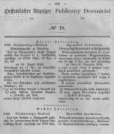 Oeffentlicher Anzeiger zum Amtsblatt No.18 der K&ouml;nigl. Preuss. Regierung zu Bromberg. 1848