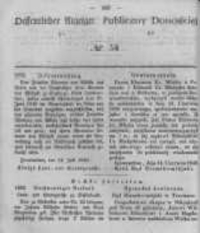 Oeffentlicher Anzeiger zum Amtsblatt No.34 der K&ouml;nigl. Preuss. Regierung zu Bromberg. 1848