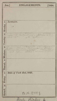 Raptularzyk Leonarda Niedźwieckiego zawierający zapiski dzienne z roku 1838