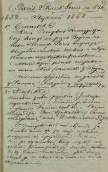 Raptularzyk Leonarda Niedźwieckiego zawierający zapiski dzienne z roku 1852